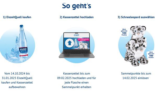 Mit EiszeitQuell Punkte sammeln   Schneeleoparden gratis erhalten