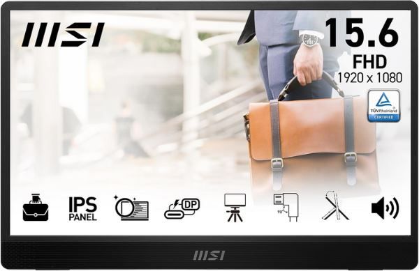 MSI PRO MP161 E2U 15,6 FHD Portabler Monitor mit 60Hz für 99,99€ (statt 117€)