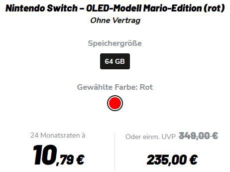 🔥 Perfektes Weihnachtsgeschenk? 🤯 Nintendo Switch OLED   Mario Edition für 235€ (statt 350€)