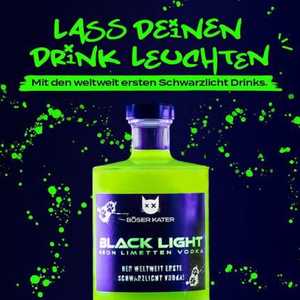 Böser Kater Blacklight Vodka mit Leucht Effekt, 0,5L für 35,61€ (statt 42€)