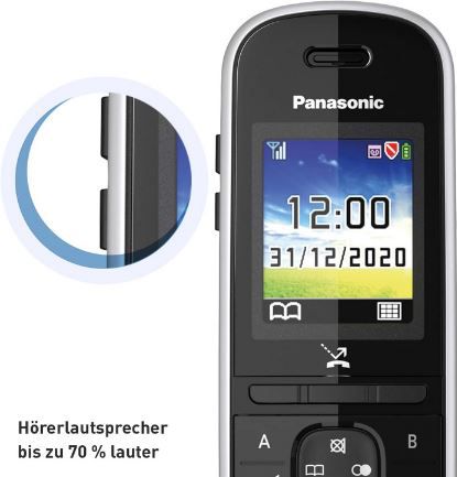 3er Set Panasonic KX TGH723GS Schnurlostelefon mit Anrufbeantworter für 72,99€ (statt 88€)