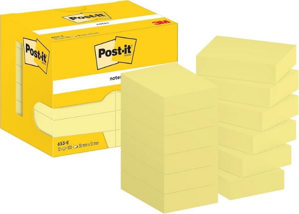 12 x 100 Blatt Post it Notizen, Kanariengelb ab 6,64€ (statt 11€)