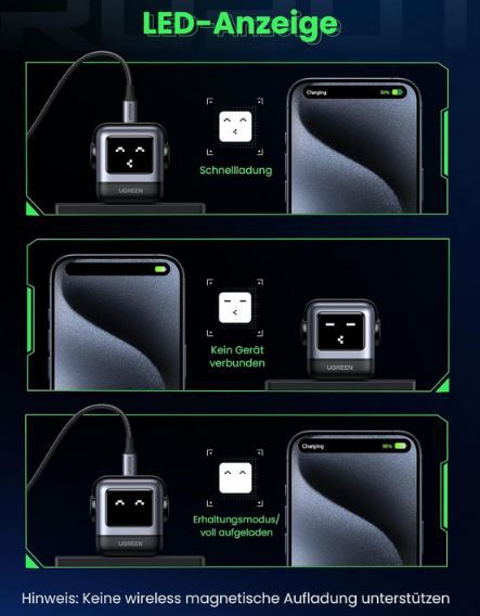 UGREEN Uno 3 Port USB C/A Ladegerät mit 65W für 31,99€ (statt 43€)