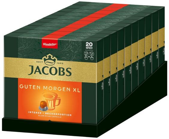 200er Pack Jacobs Guten Morgen XL Nespresso Kaffeekapseln ab 40,30€ (statt 49€)