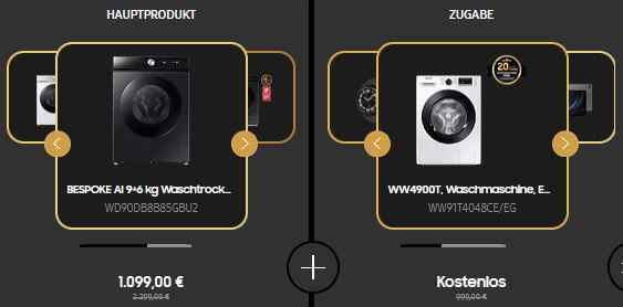 🔥 Samsung Bespoke AI Waschtrockner + WW4900T Waschmaschine für 1.044€ (statt 1.599€)