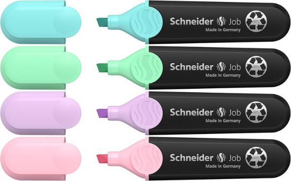 4er Pack Schneider Job 150 Pastell Textmarker für 2,50€ (statt 6€)