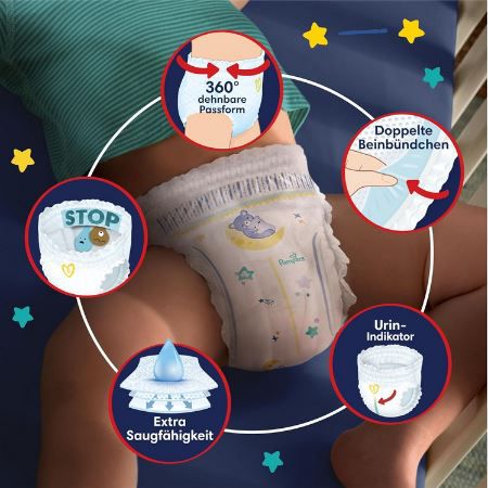 🔥 2x 180er Pack Pampers Night Windeln Pants Größe 4 ab 80,70€ (statt 123€)