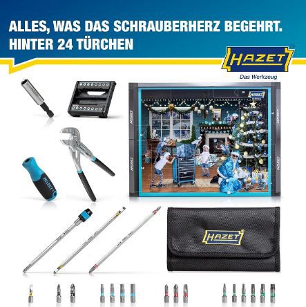 Hazet Premium Werkzeug Adventskalender 2024, 24 tlg. für 63,92€ (statt 80€)