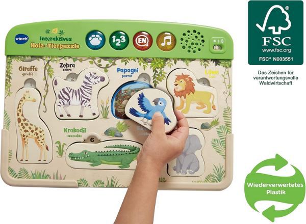 Vtech Baby Interaktives Holz Tierpuzzle mit Musik & Sound für 16,49€ (statt 20€)