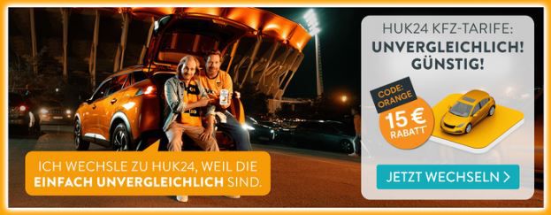 HUK24:  24% auf Privathaftpflicht oder Hausrat   15€ Rabatt bei KFZ Tarifen