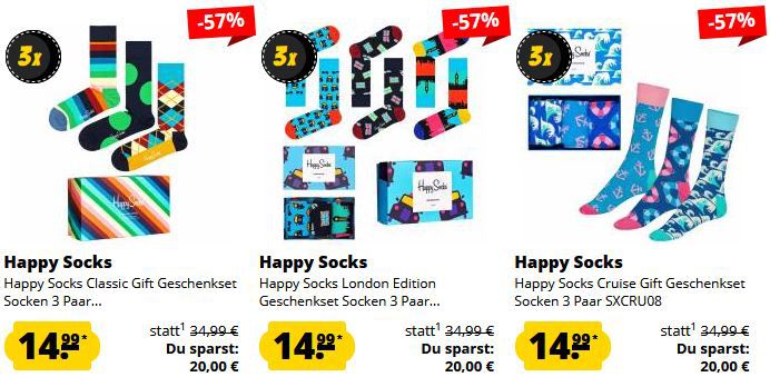 🎅 SportSpar Happy Socks Sale ab 5,99€   z.B. Diverse Happy Socks Geschenksets