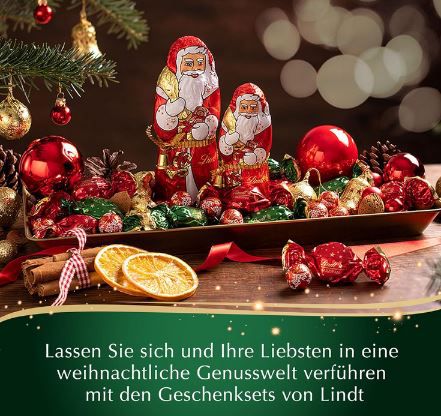 Lindt Lindor Weihnachtsmütze Glamour mit 4 Sorten, 185g für 7,10€ (statt 10€)