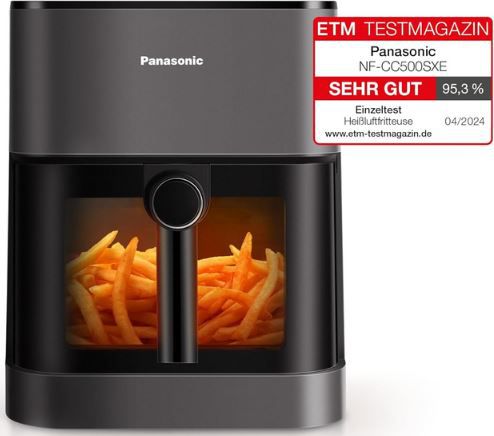 🍟 Panasonic NF CC500SXE Air Fryer mit Sichtfenster, 5L für 99€ (statt 127€)