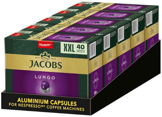 200er Pack Jacobs Lungo Intenso 8 Kaffeekapseln ab 38,31€ (statt 46€)