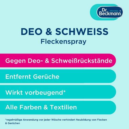 Dr. Beckmann Fleckenspray Deo & Schweiß, 250ml ab 1,79€ (statt 2,45€)