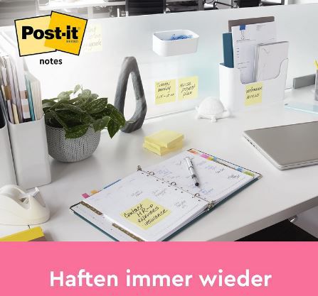 12 x 100 Blatt Post it Notizen, Kanariengelb ab 6,64€ (statt 11€)