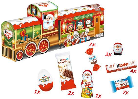 kinder Mix 3D Zug Adventskalender, 221g für 9,19€ (statt 15€)