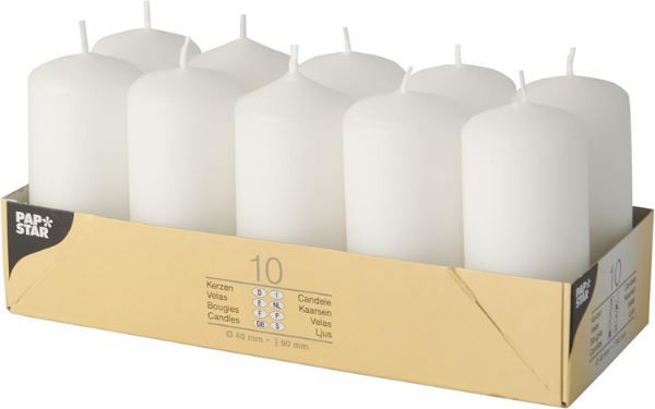 🕯️ 10er Pack Stumpenkerzen, 40mm/90mm in weiß für 4,75€ (statt 10€)