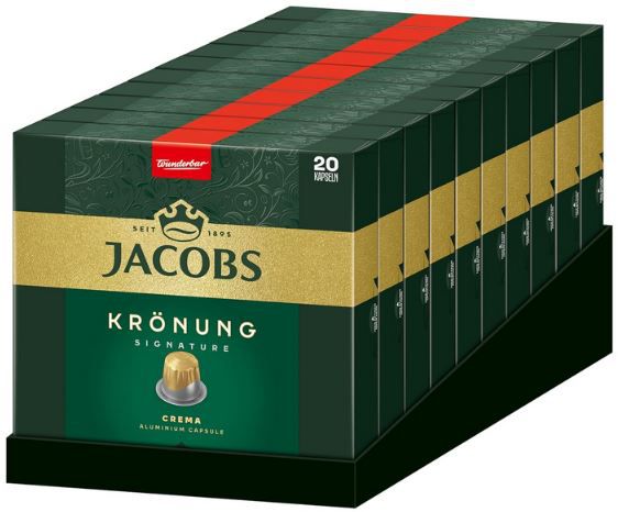 200er Pack Jacobs Krönung Crema Kaffeekapseln ab 40,30€ (statt 50€)