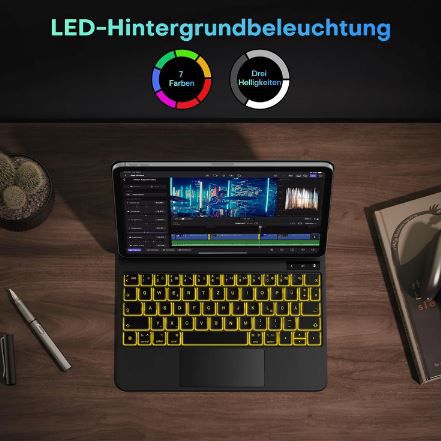 OMOTON iPad Tastatur mit Hülle mit RGB Beleuchtung für iPad Pro 11 für 53,99€ (statt 90€)