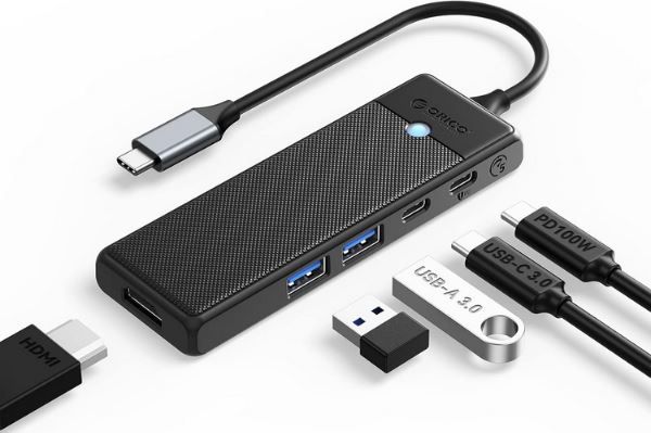 ORICO 5 in 1 USB C Docking Station mit 100W PD für 7,99€ (statt 16€)