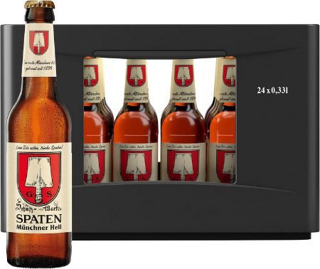 🍺 24er Kasten Spaten Münchner Hell Flaschenbier, 0,33L ab 16,62€ (statt 21€)