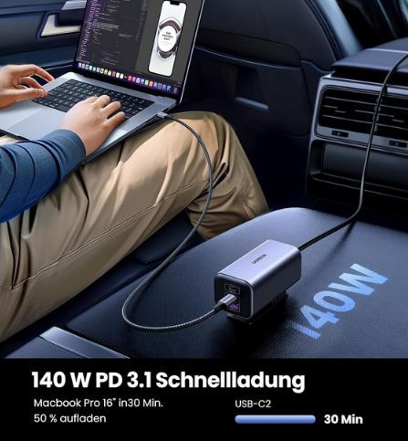 UGREEN 4 Port KFZ Ladegerät mit USB PD3.1, 150W GaN für 38,99€ (statt 60€)