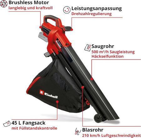 Einhell Venturro 18/210 Akku Laubsauger Set für 97,99€ (statt 137€)