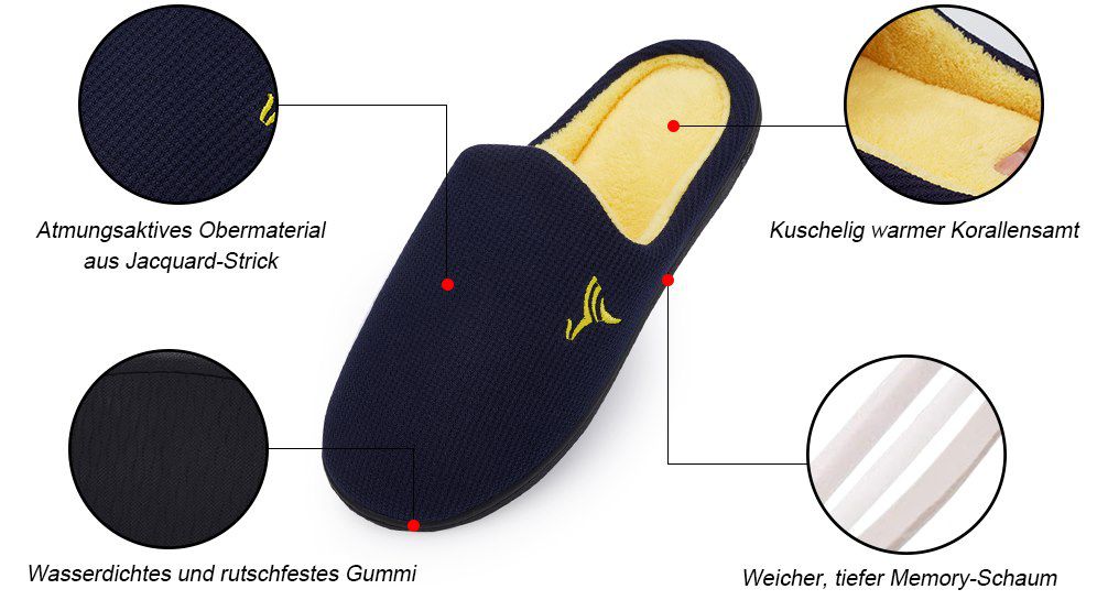 welltree warme Hausschuhe mit Memory Foam für 9,99€ (statt 20€)