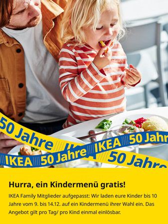 IKEA Family:  kostenloses Kindermenü vom 09.12.   14.12.