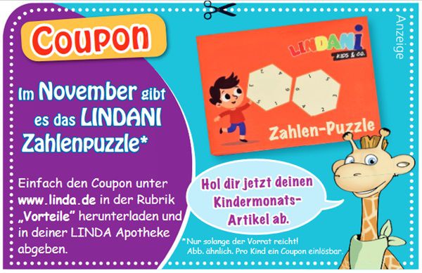 Linda Apotheken: LINDANI Zahlenpuzzle kostenlos