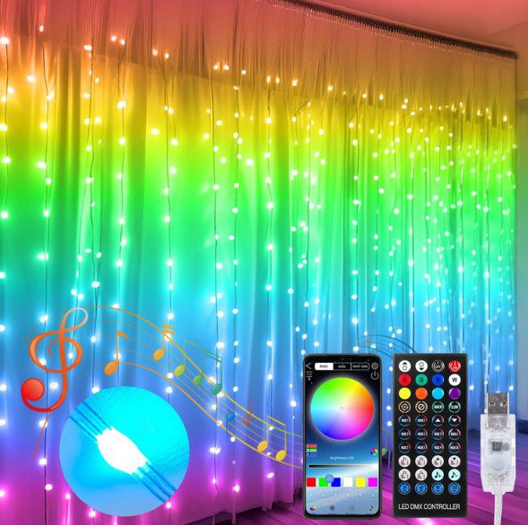 QINER 3x3m RGB Lichterkette mit APP Anbindung für 28,79€ (statt 40€)