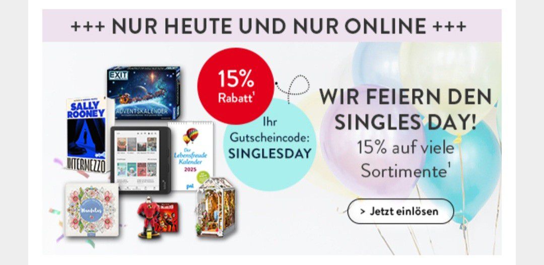 15% Rabatt bei Hugendubel