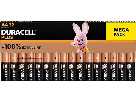 DURACELL Plus AA, 32er Pack, AA Batterie, Alkaline, 1.5 Volt