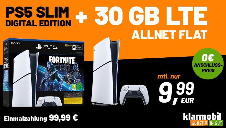 KNALLER ➡️ 🤯 Playstation 5 Digital Slim für 99,99€ + Vodafone 30GB für 9,99€ mtl. (eff. mit Gewinn)