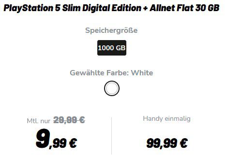 KNALLER ➡️ 🤯 PS 5 Digital Slim für 99,99€ + Vodafone 30GB für 9,99€ mtl. (Billiger als Einzelkauf)