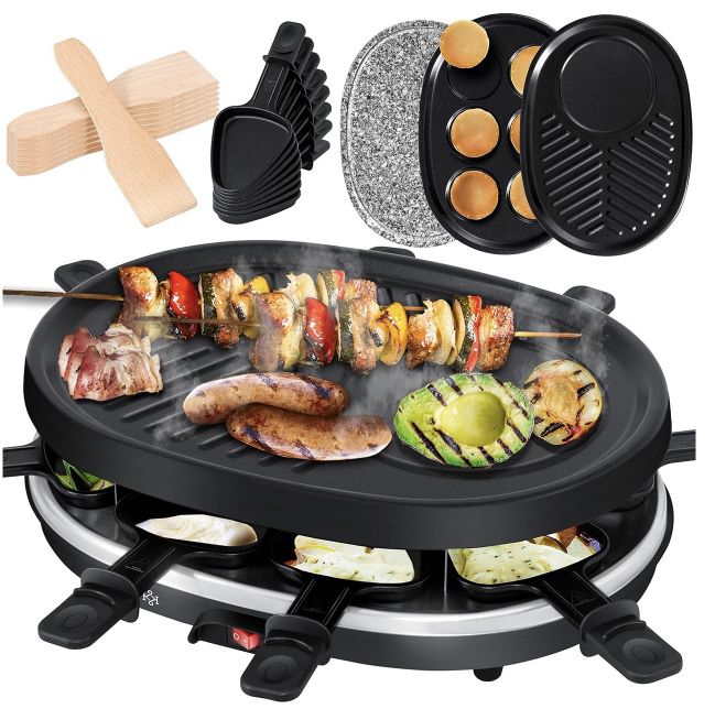 🥓 KESSER 3in1 Raclette-Grill mit Naturgrillstein für 8 Personen für 49,80€ (statt 69€)