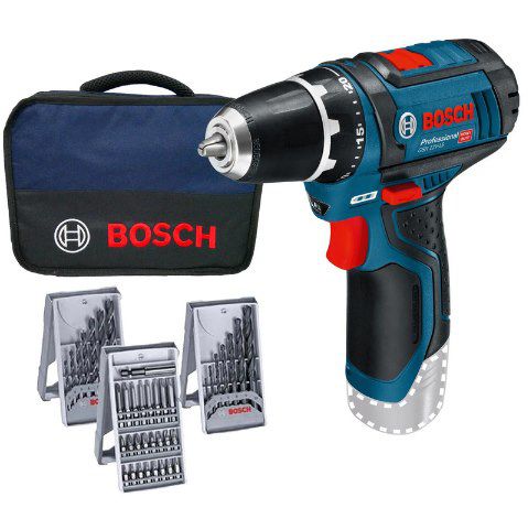 Bosch GSR 12V-15 Akku-Bohrschrauber inkl. Bohrer-Sets im Softbag für 68,59€ (statt 90€)