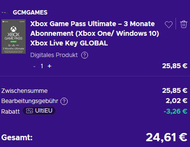 🎮 3 Monate Xbox Game Pass Ultimate für 24,61€ (statt 35€)