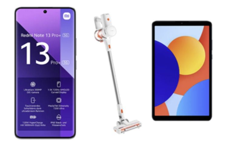 😱 Xiaomi Redmi Note 13 Pro + Redmi Tablet + Xiaomi Staubsauger + o2 Allnet 4GB für 9,99€ mtl.