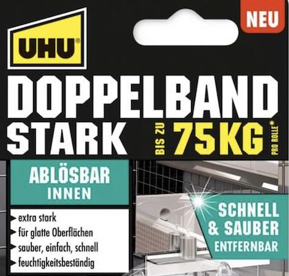 UHU Doppelband mit 1,5m & bis 75kg für 4,74€ (statt 6€)