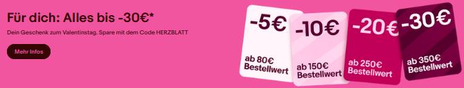 🏷️💸 eBay: Bis zu 30€ Rabatt fast ALLES ab 80€ Bestellwert   (Apple, Samsung, Dyson u.v.m.)