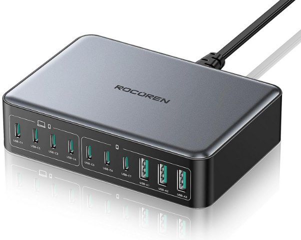 Rocoren 400W GaN USB C Ladegerät mit 10 Ports für 39,45€ (statt 79€)