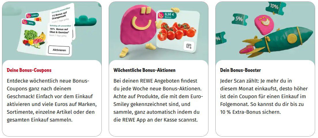 💰😋 Neu: REWE Bonus App mit 5€ Gutschein (ab 30€)