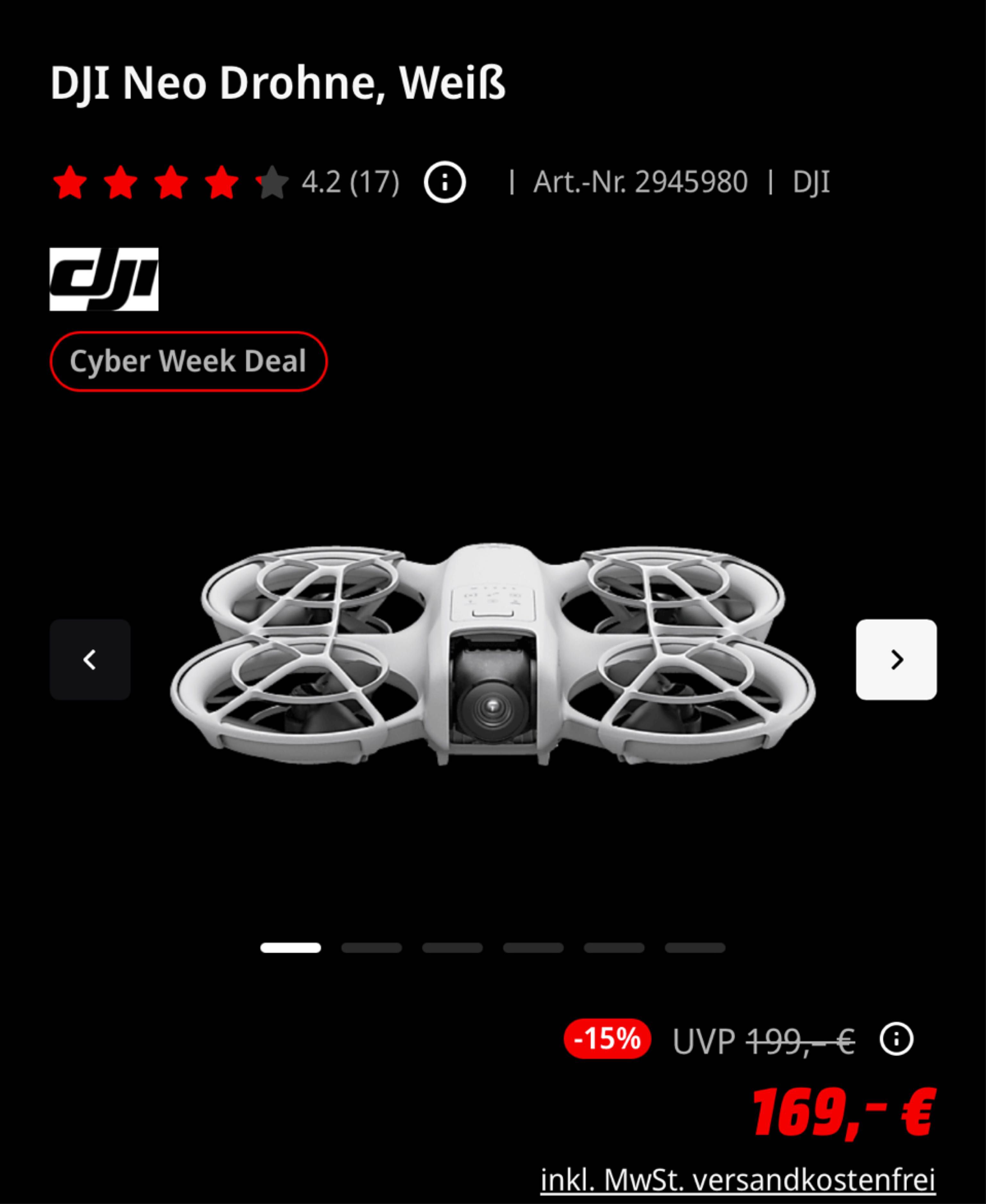 Dji Neo Drohne bei amazon und Media Markt