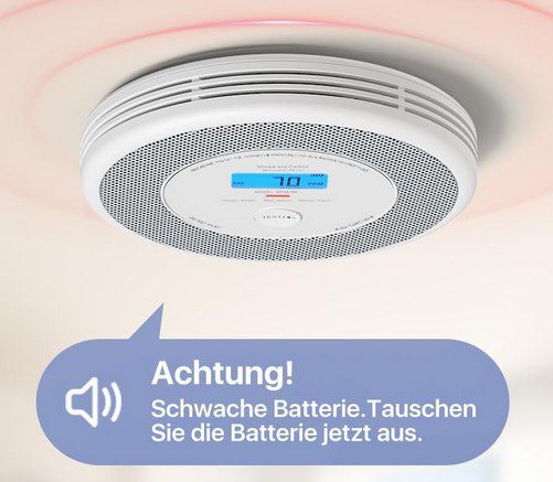 X Sense Rauch und CO Melder mit Sprachausgabe Alarm für 29,59€ (statt 40€)