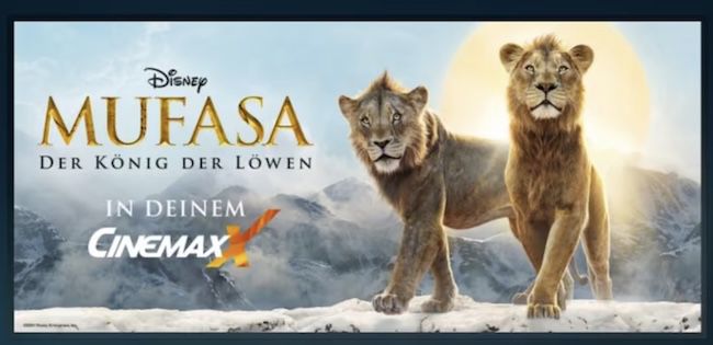 🍿🦁 CinemaxX & Disney Plus: Gratis Kino Ticket für Mufasa: Der König der Löwen