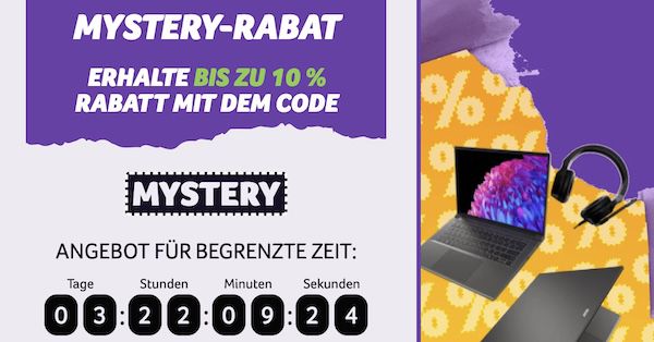 💻 Acer Weihnachtsangebote bis  500€ + bis 10% Extra Rabatt + gratis Expressversand