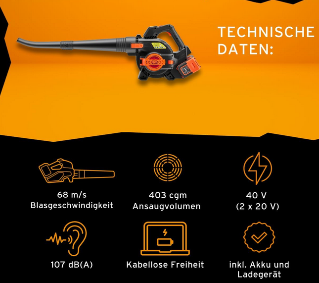 Fuxtec FX E2LBS Akku Laubbläser 40 Volt 2in1 ab 109€ (statt 139€)