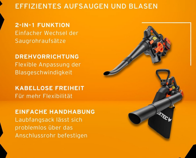 Fuxtec FX E2LBS Akku Laubbläser 40 Volt 2in1 ab 109€ (statt 139€)